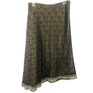 CYNTHIA STEFFE Crocheted Silk Beaded SKIRT